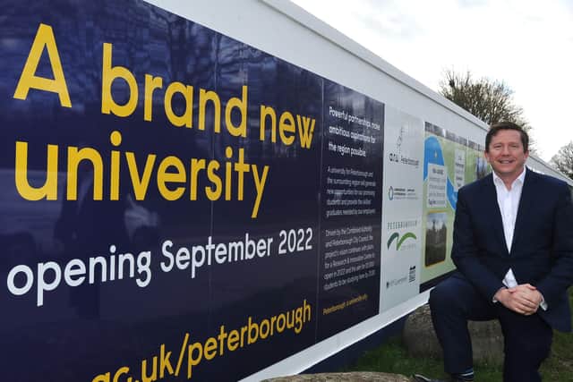 Professor Ross Renton, Principal of ARU Peterborough, at the site of the new university at Bishop's Road.