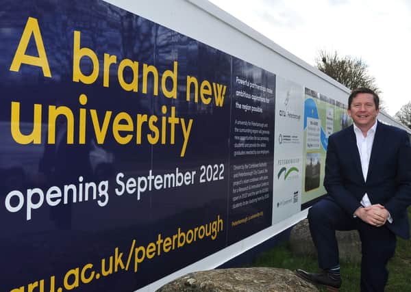Professor Ross Renton, Principal of ARU Peterborough, at the site of the new university at Bishop's Road.