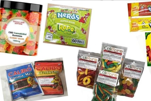 Examples of the sweets and their packaging