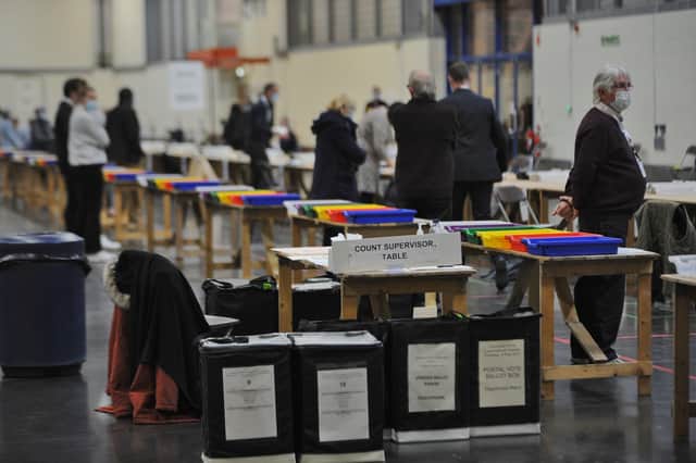 Election verification at the East of England Arena.