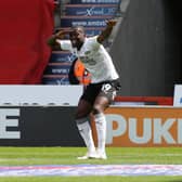 Idris Kanu of Peterborough United celebrates his goal. Photo: Joe Dent/theposh.com.
