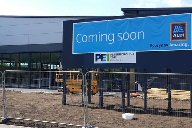 The new Aldi store at Peterborough One Retail Park is to open on June 10.