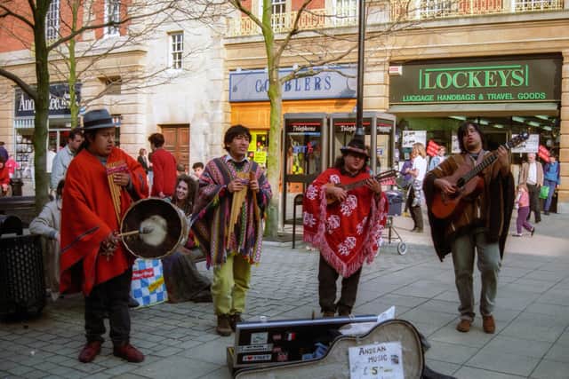 Can you help Chris Porsz identify anyone in this image taken in Peterborough's Bridge Street in the 90s?