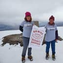 Diane Ahearne and Deborah Slator at the top of Ben Nevis