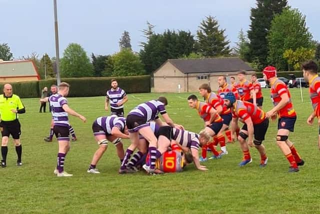 Action from Stamford v Peterborough RUFC.