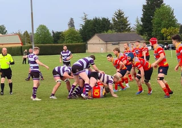 Action from Stamford v Peterborough RUFC.