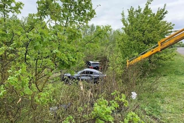 The two cars after the collision.