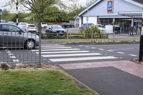 The pedestrian crossing near Aldi on Whittlesey Road, Stanground.