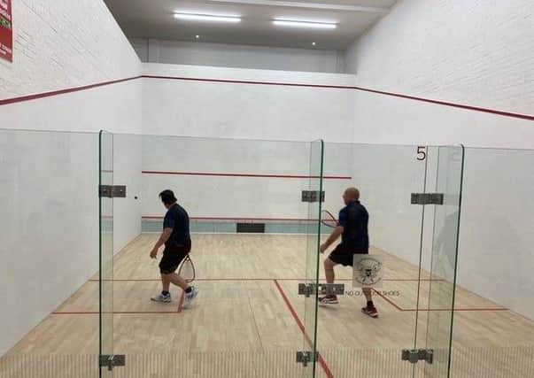 Action on the new City of Peterborough squash court.