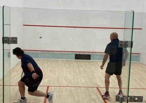 Action on the new City of Peterborough squash court.