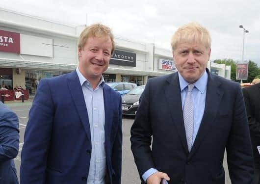 Paul Bristow and Boris Johnson in Peterborough pre-pandemic