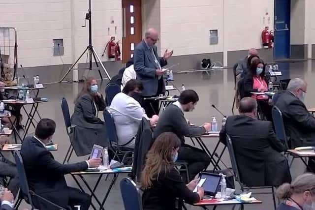Lib Dem group leader Cllr Nick Sandford at the full council meeting.