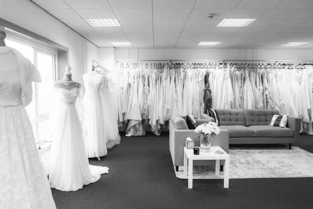 A selection of the bridal gowns on sale at Lily Rose Bridal.