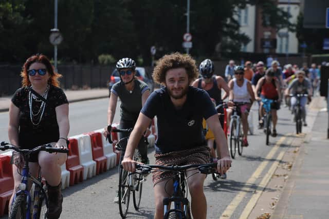 The first critical mass cycle ride in Peterborough