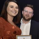 Amber Izzo pictured with husbandd Marco at the Peterborough Telegraph Pride in Peterborough awards in 2019 where they were recognised for their work in campaigning on IVF funding.