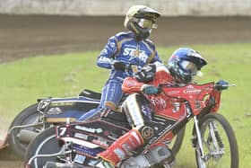 Peterborough Panthers star Ulrich Ostergaard in action in Heat 4 of the big win over King's Lynn. Photo: David Lowndes.