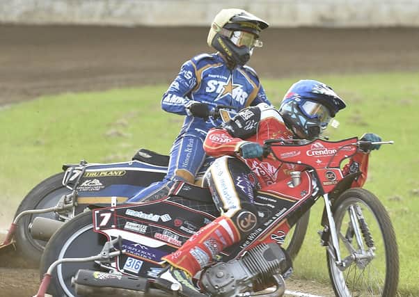 Peterborough Panthers star Ulrich Ostergaard in action in Heat 4 of the big win over King's Lynn. Photo: David Lowndes.