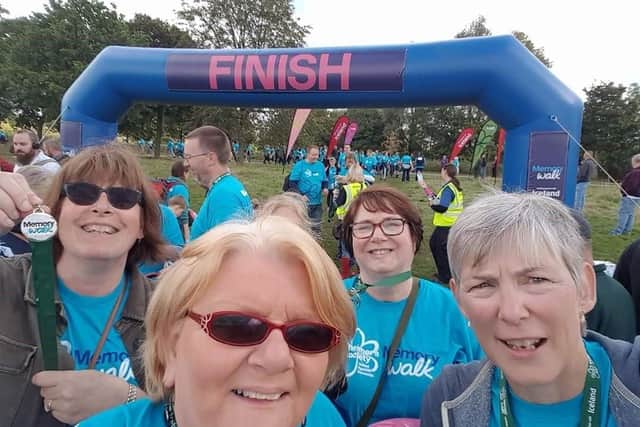 Carol and the RNT team finishing the Alzheimer's Scoiety Memorial Walk.