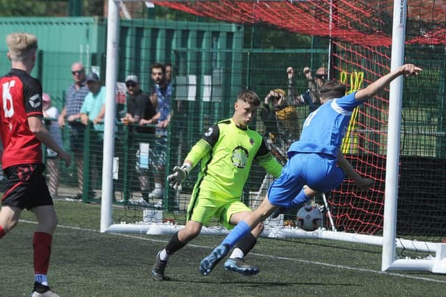 Action from Netherton v Yaxley Under 18s at the Grange. Photo: David Lowndes.