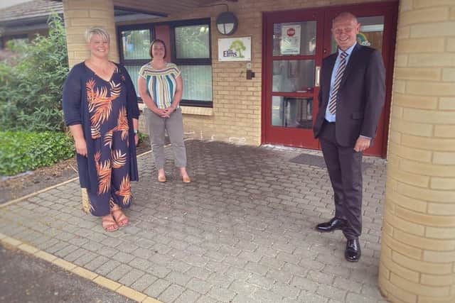Manager of The Elms Rachel Matheson with T/DCI Sherrie Nash from the Rape Investigation team and police and crime commissioner Darryl Preston