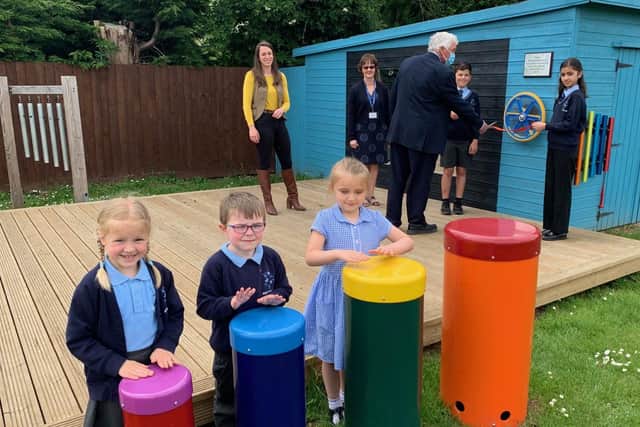 Discovery Primary Academy's outdoor music area.