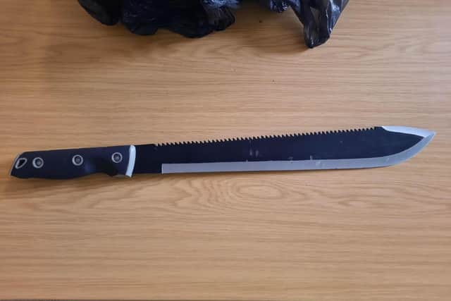 The machete officers took from Yeye.