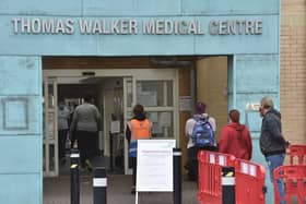 The walk-in Covid 19 vaccination centre at the Thomas Walker Medical Centre, Princes Street.