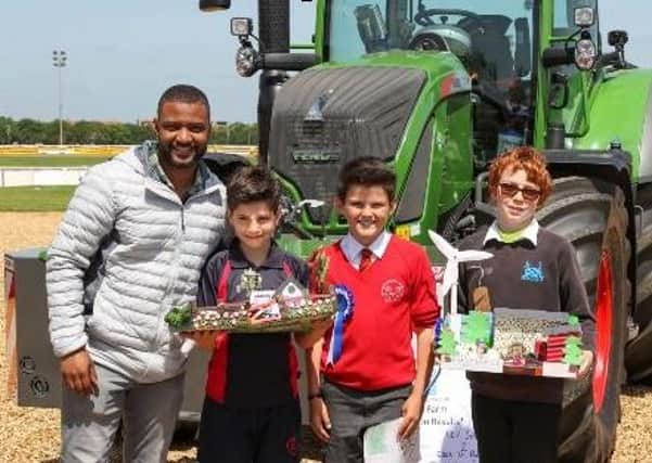 Singer JB Gill with competition winners from the 2019 Food and Farming event
