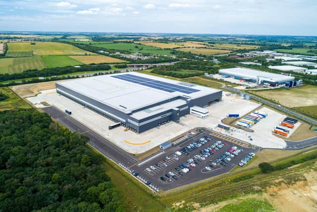 This image shows the Lidl's new regional distribution centre in Peterborough.