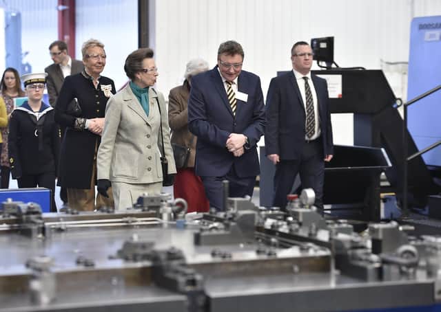 Princess Anne visiting Metalcraft at Chatteris in 2019.  EMN-190329-170259009