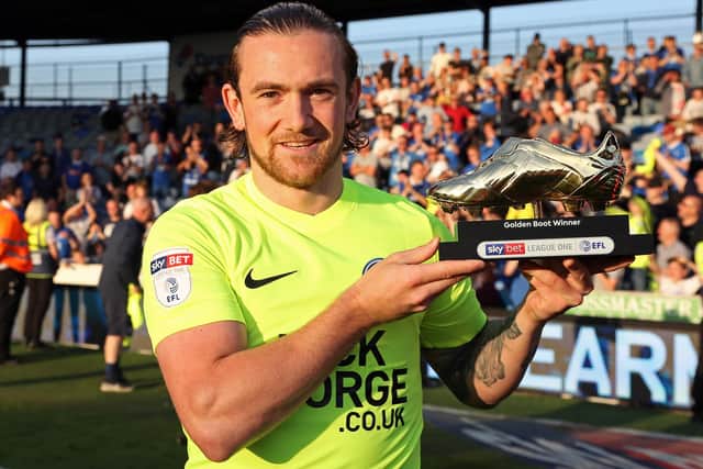 Jack Marriott with the 2017-18 League One Golden Boot prize.