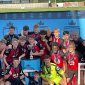 Netherton United Under 18s celebrate their National Cup Final success.
