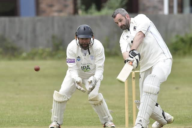 Andy Phillips during an innings of 59 for Orton Park seconds against Heckington. Photo: David Lowndes.