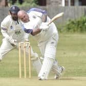 Mark Durham on his way to 50 for Orton Park seconds against Heckington. Photo: David Lowndes.