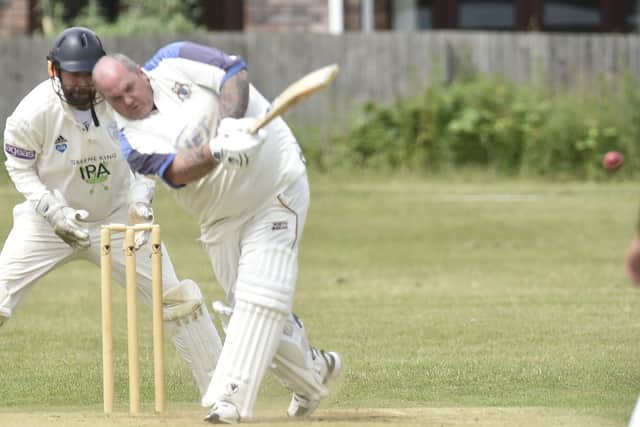 Mark Durham on his way to 50 for Orton Park seconds against Heckington. Photo: David Lowndes.