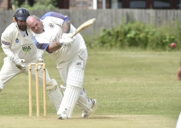 Mark Durham on his way to 50 for Orton Park seconds against Heckington. Photo: David Lowndes.