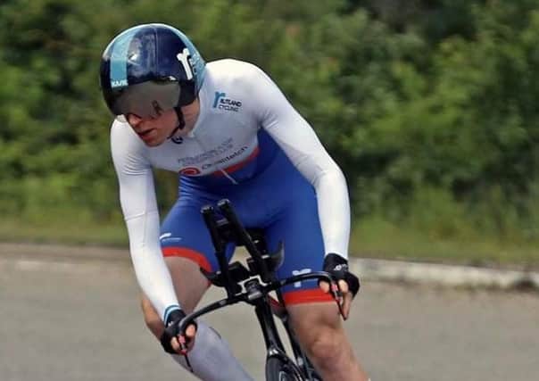 Paul Pardoe on his way to an Eastern Counties time trial title.