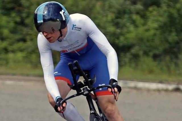 Paul Pardoe on his way to an Eastern Counties time trial title.