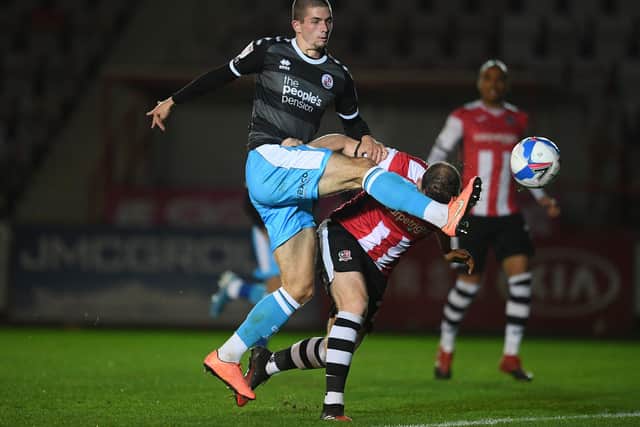 Max Watters in action for Crawley last season. Photo: Harry Trump/Getty Images.