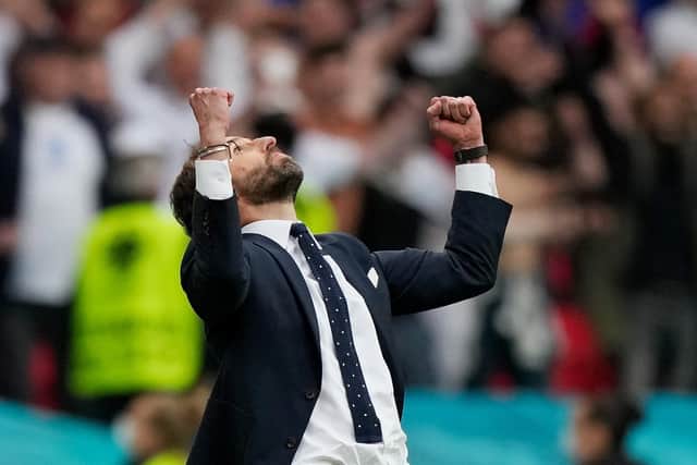 Gareth Southgate celebrated victory over Germany at Wembley (Photo by Frank Augstein - Pool/Getty Images)