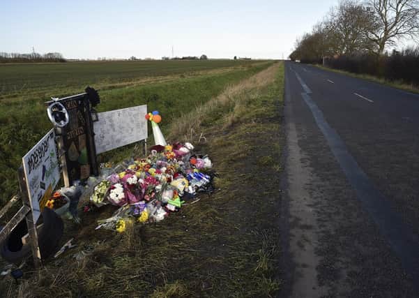 Cain Martin's memorial along the B1167 at New Cut, Thorney.