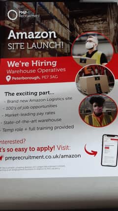 The Amazon recruitment leaflet.