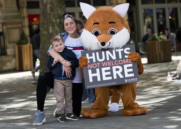 A protest in Peterborough against the Festival of Hunting