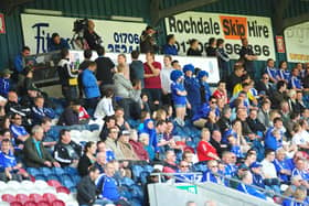 Posh fans at the game against Rochdale at the Weston Homes Stadium. Photo: David Lowndes.
