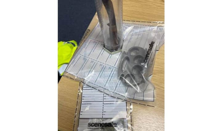 A knife, knuckle duster and cannabis found in a car in Werrington.