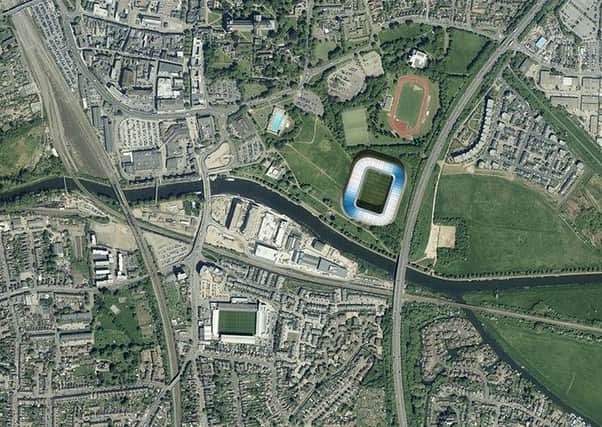 The proposed location for the new Posh stadium onn the Embankment.