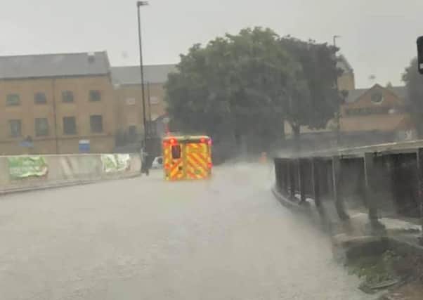 Roads in Peterborough hit by flooding tonoght