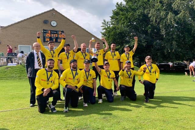 Peterborough Town with the Northants Championship T20 Trophy.