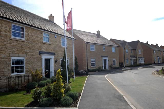A street scene at Linden Homes’ Kingsley Place development in Barnack