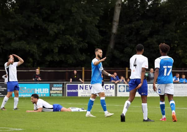 Posh newcomer Jorge Grant after scoring against Bedford Town at the weekend. Photo: Joe Dent/theposh.com.